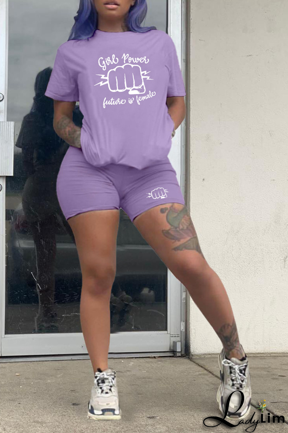 White Casual Print Patchwork O Neck Short Sleeve Two Pieces