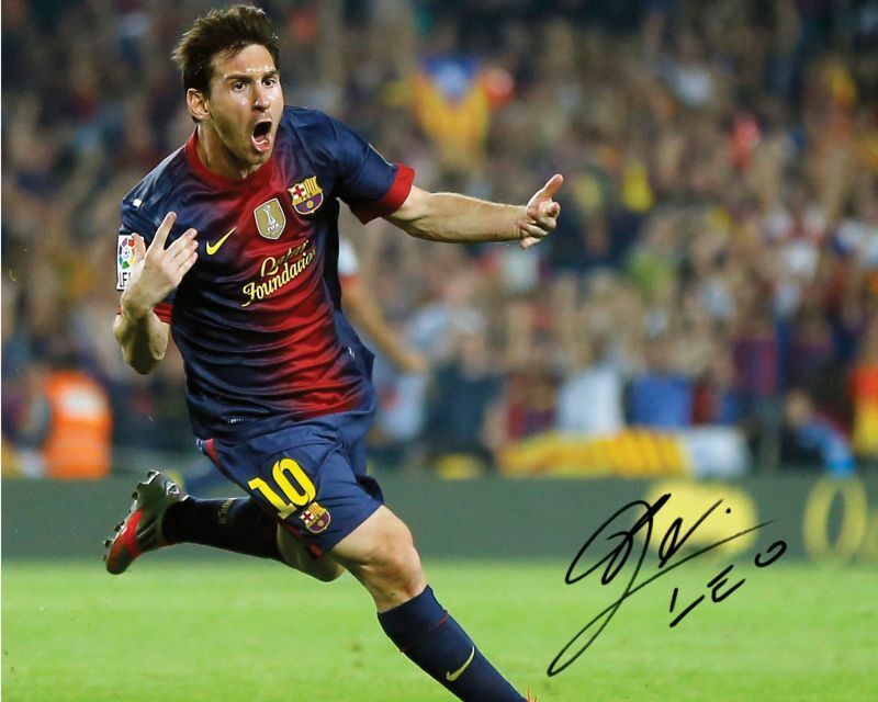 Lionel Messi - FC Barcelona Autograph Signed Photo Poster painting Print