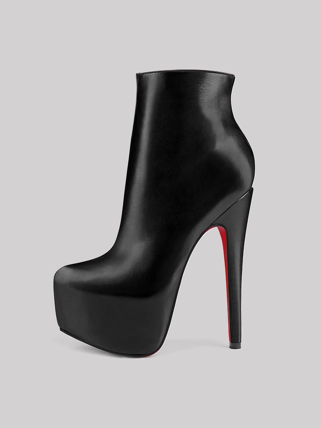 5.9" Women's Sky High Heels Platform Red Bottom Shoes Winter Ankle Boots Matte