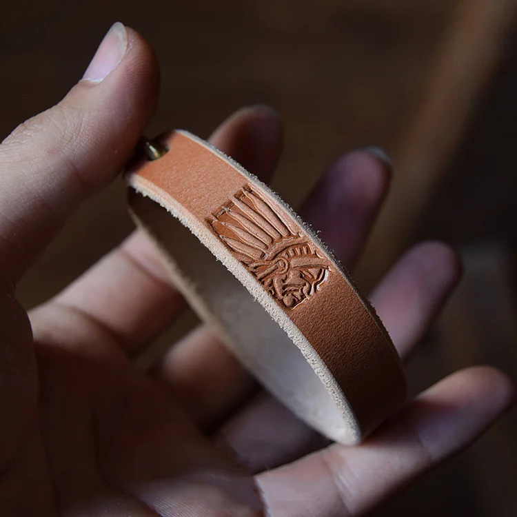 Vintage Vegetable Tanned Cowhide Work Bracelet