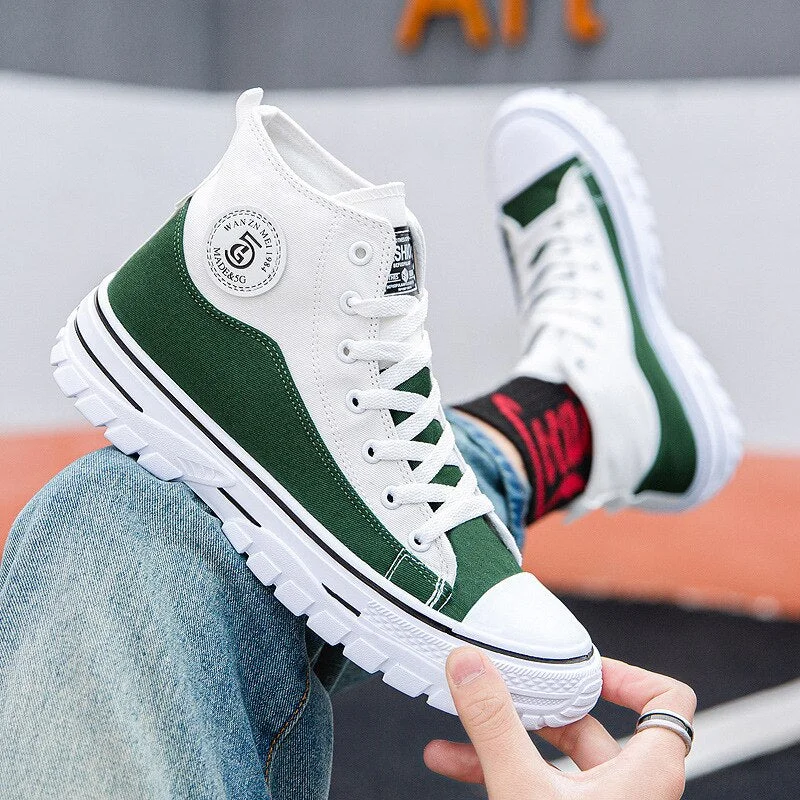 Men Canvas Shoes Men Fashion Summer Casual Sneakers Student Casual Shoes High Top Man Vulcanize Shoes 2021 Off White Shoes