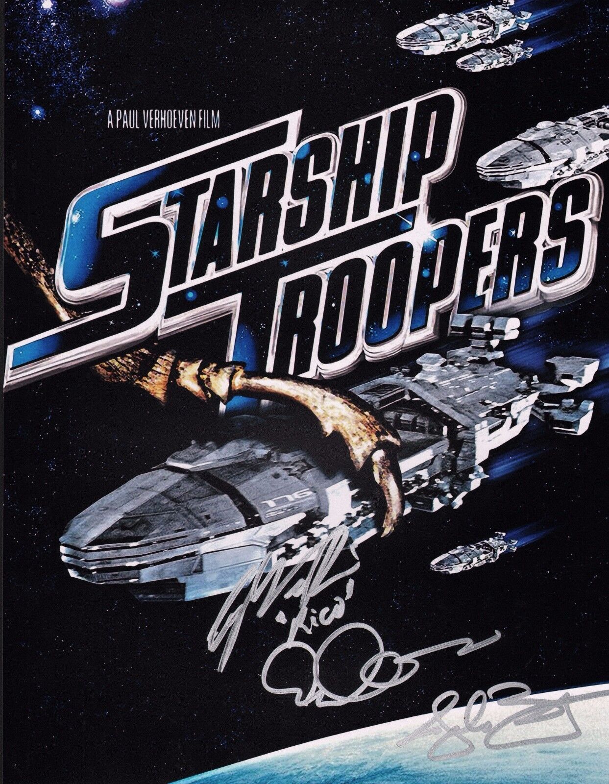 STARSHIP TROOPERS cast(x3) Authentic Hand-Signed Casper Van Dien