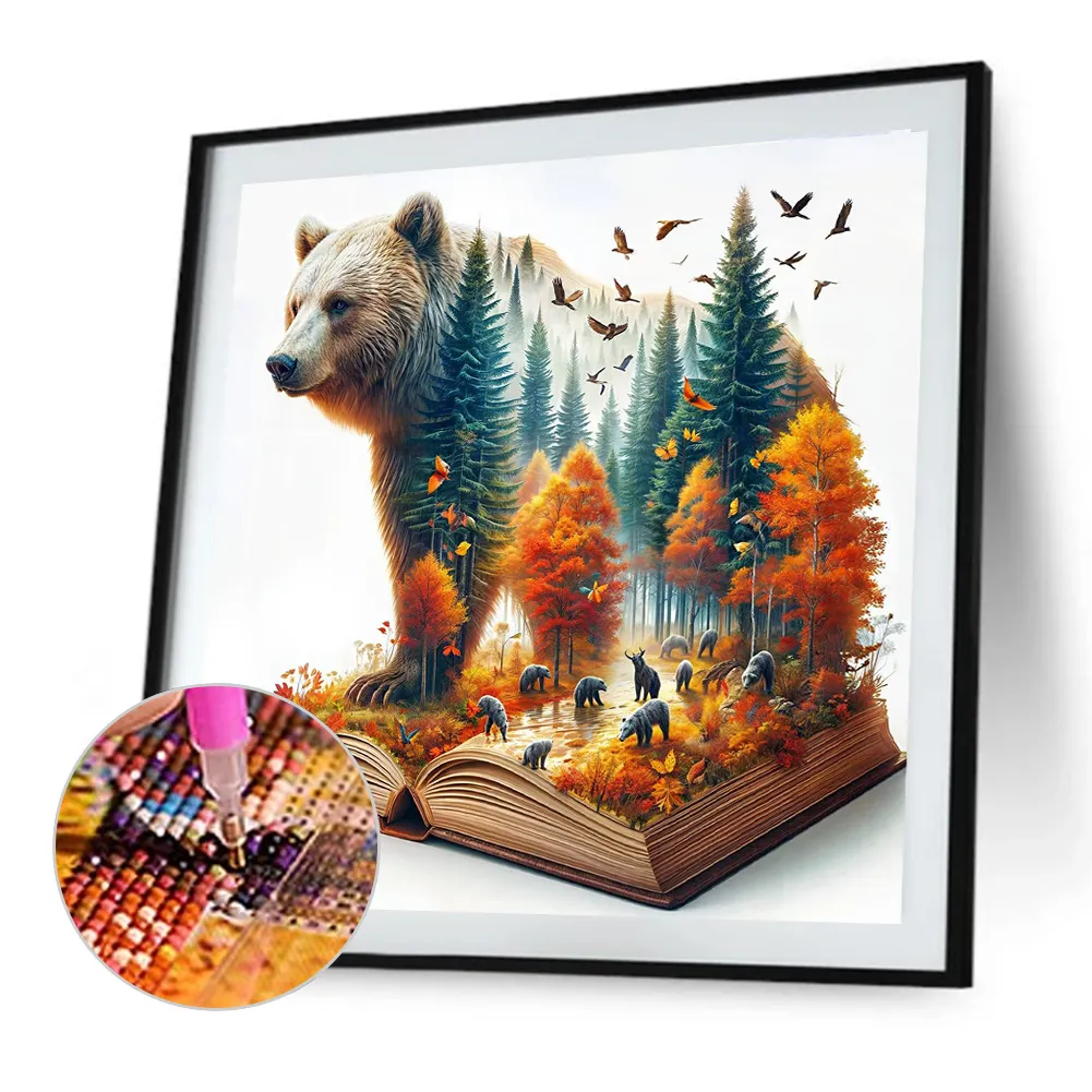 Diamond Painting - Full Round Drill - Autumn Bear(Canvas|40*40cm)