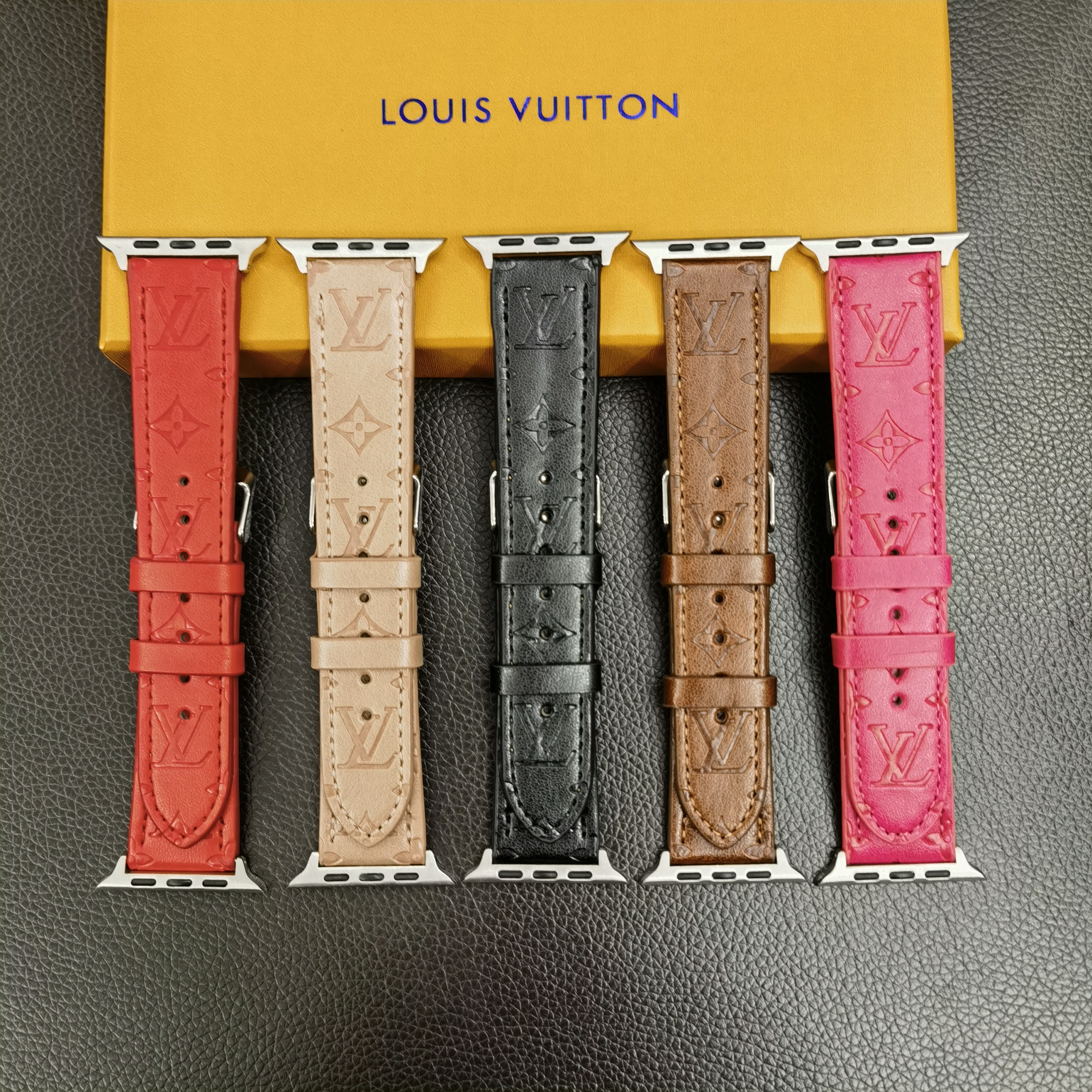 Louis Vuitton 3D Embossed Leather Apple Watch Strap