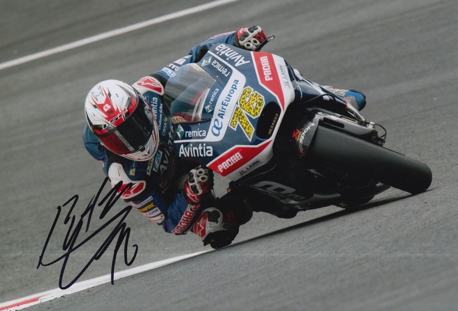 Loris Baz Hand Signed 12x8 Photo Poster painting Avintia Racing Ducati 2016 MOTOGP 7.