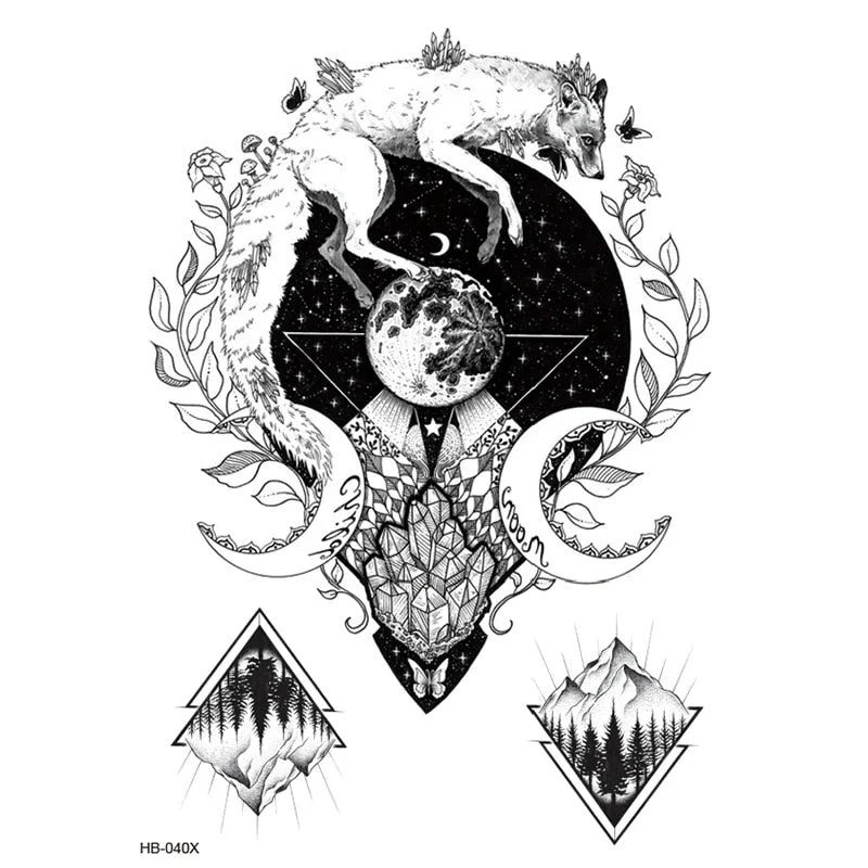 Temporary Tattoos Fake Tattoo Sticker Skull Joker Clown Tatto Hand Arm Foot Body Art Tiger Owl Tatoo Waterproof Tattoos