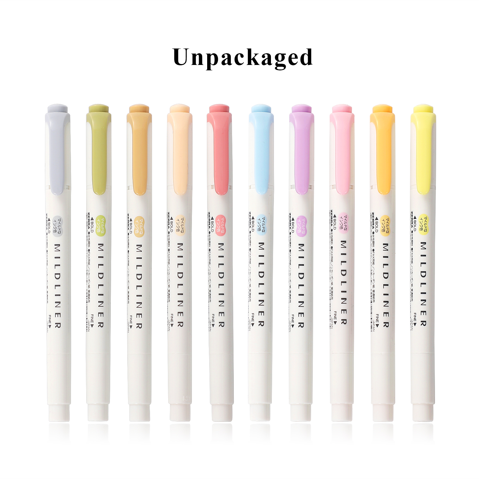 JOURNALSAY Zebra 5Pcs/Set Mildliner Double-ended Highlighters Cute Soft Oblique Head Marker Pen