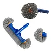 12.99inch Pool Brush Head with Round Ends High-Efficiency Pool Brush with High-Density Nylon Bristles for Corner for Cleaning Pools Walls Floors Steps Small Stains