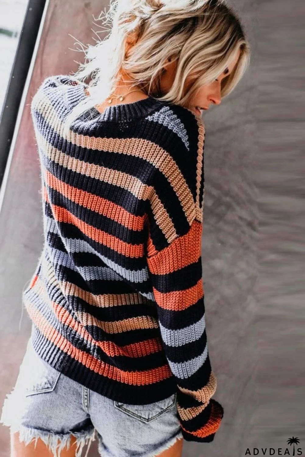Striped Drop Shoulder Sweater