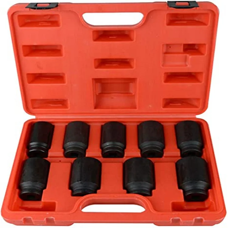 Silscvtt 9Pcs 1/2 Drive Metric Axle Hub Nut Socket 29-38mm Replacement for Mounting Axle Nuts