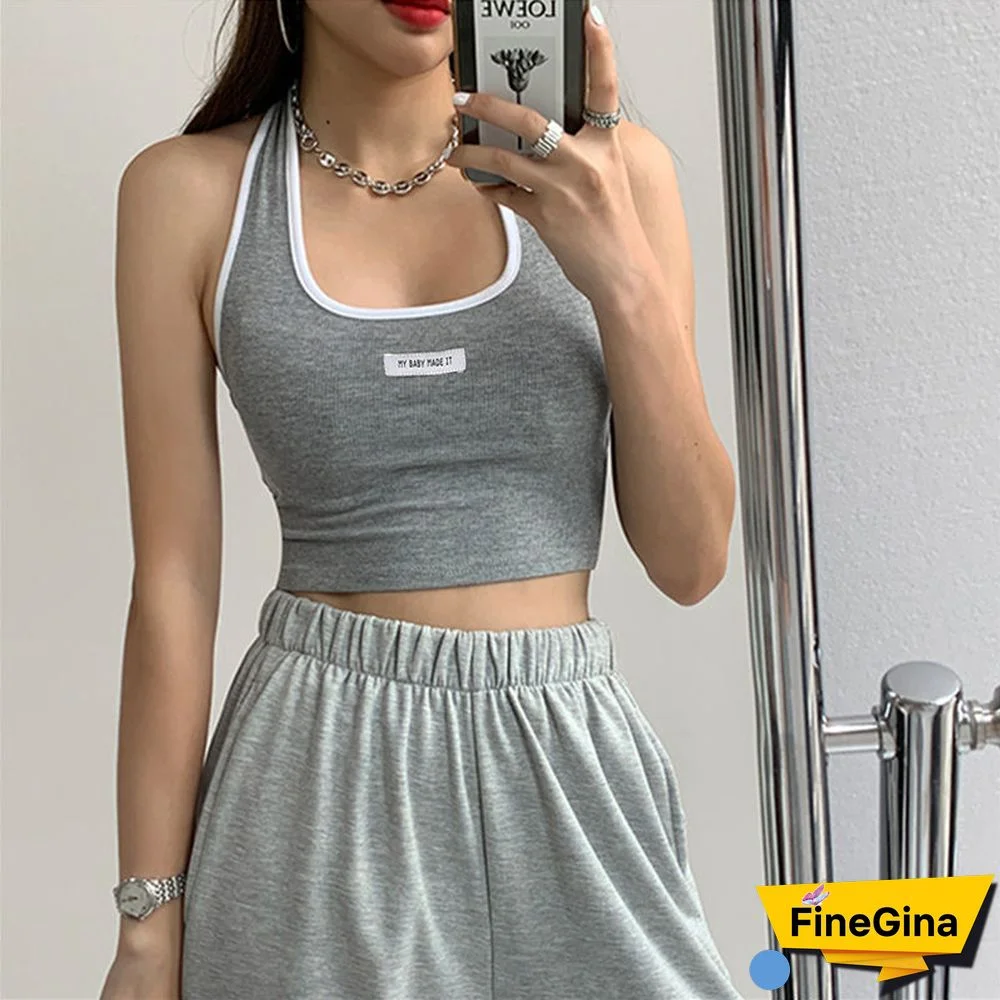 Camis Women Halter Backless Sexy Streetwear Cropped Tops Off-Shoulder All-Match Ins Ulzzang Leisure Chic Female Summer Camisole