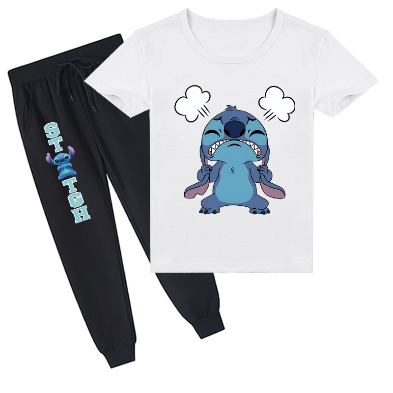 Mayoulove Stitch Kids T-Shirt & Pants Set - Cute & Comfortable Outfit for Boys and Girls aged 2-8!-Mayoulove