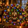 DIY Pearl & Diamond Painting Pendant Kit with LED Light &ndash; Christmas Nutcracker Wreath (Single-sided)