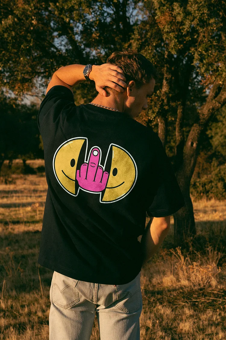 Smiley Face And Middle Finger T-shirt