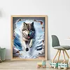 Wolf-11CT Stamped Cross Stitch 40*50cm/15.75*19.69in