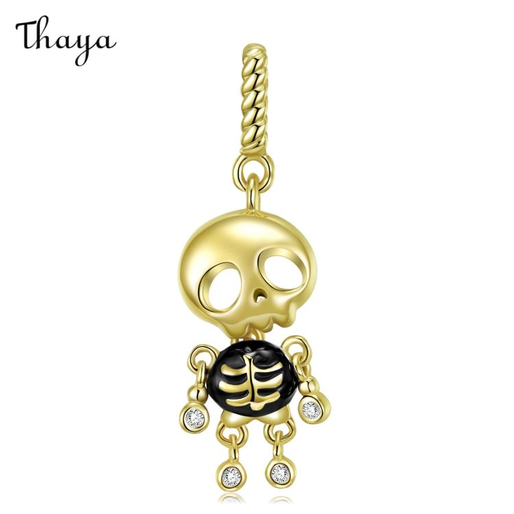 Thaya 925 Silver  Skull Puppet Necklace
