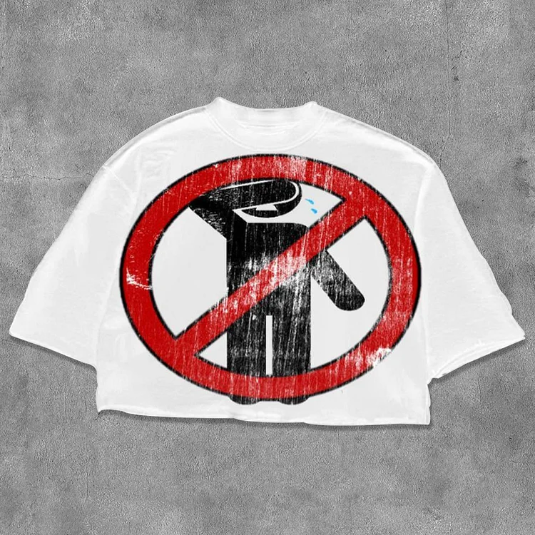 No Emotion Printed Three-quarter Sleeve T-shirt