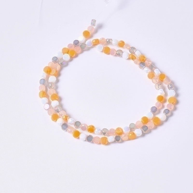 1 Strand/Package 4×2.5mm Hole Under 1mm Glass Electroplate Glass Beads Colorful Simple Beads