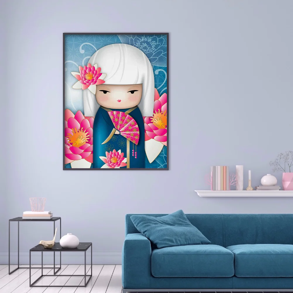 Diamond Painting - Full Round Drill - Kokeshi Doll
