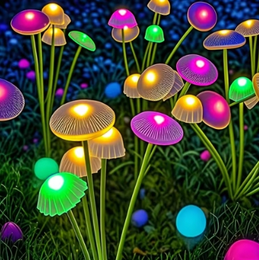 Tegooe Waterproof Solar LED Mushroom Lights - Dual Mode Garden Ambiance Decor