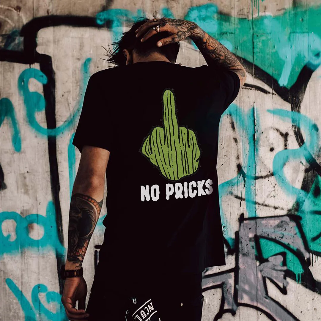 No Pricks Printed Men's T-shirt -  