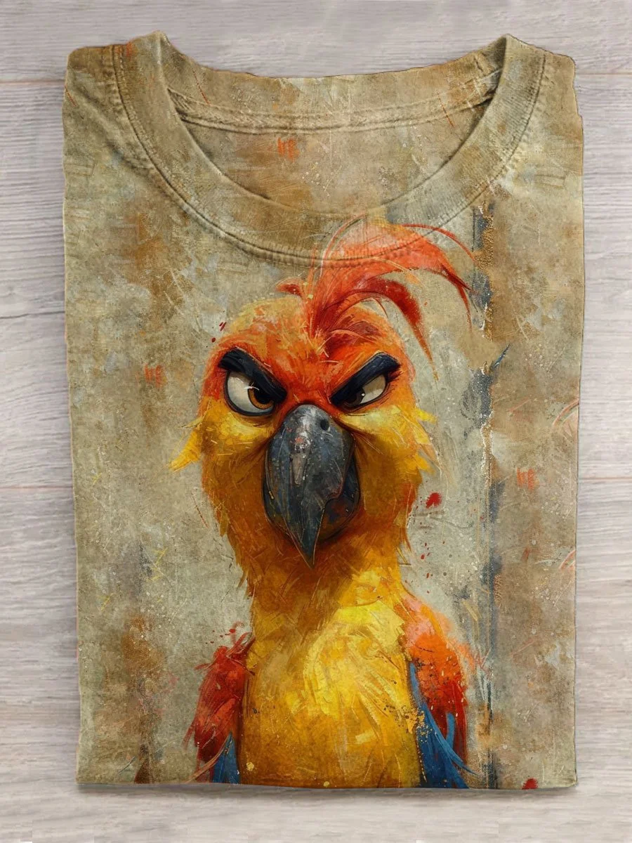 Eagerlys Funny Animal Art Print T-shirt Eagerlys