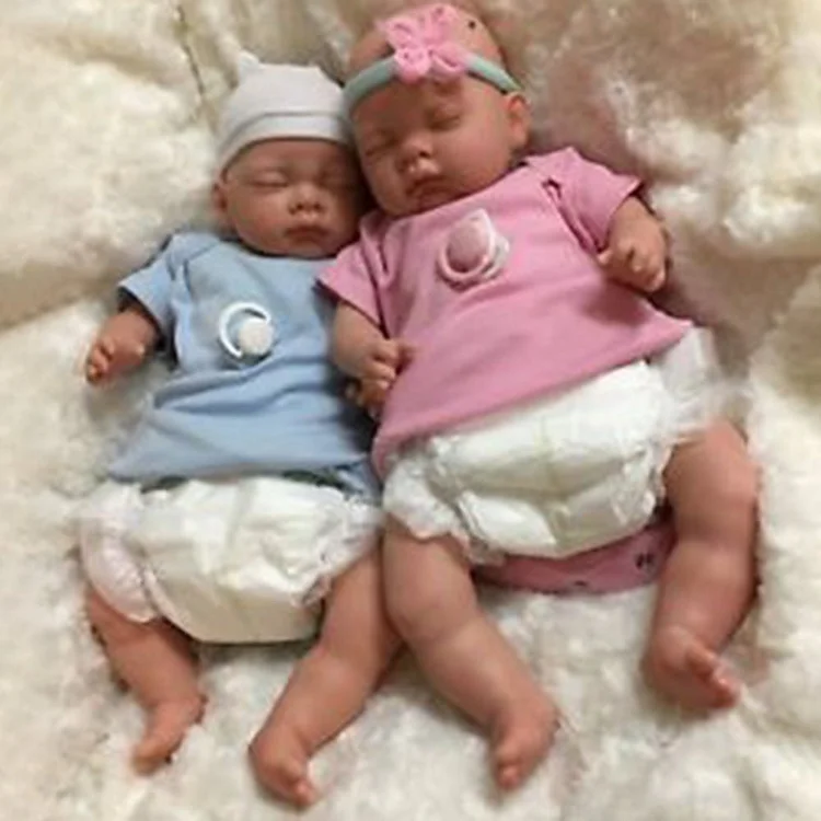 17'' Real Lifelike Twins Olga and Cortney Reborn Baby Doll Girl Toy