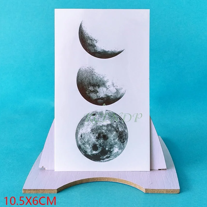 Water Transfer Tattoo Minimalist small sun moon tattoo Body Art Waterproof Temporary fake Tattoo for man woman kid 10.5*6cm