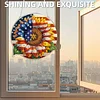 Diamond Painting Single-Sided Acrylic Sunflower and Flag Hanging Pendant Sun Catcher for Home Garden Wall Door