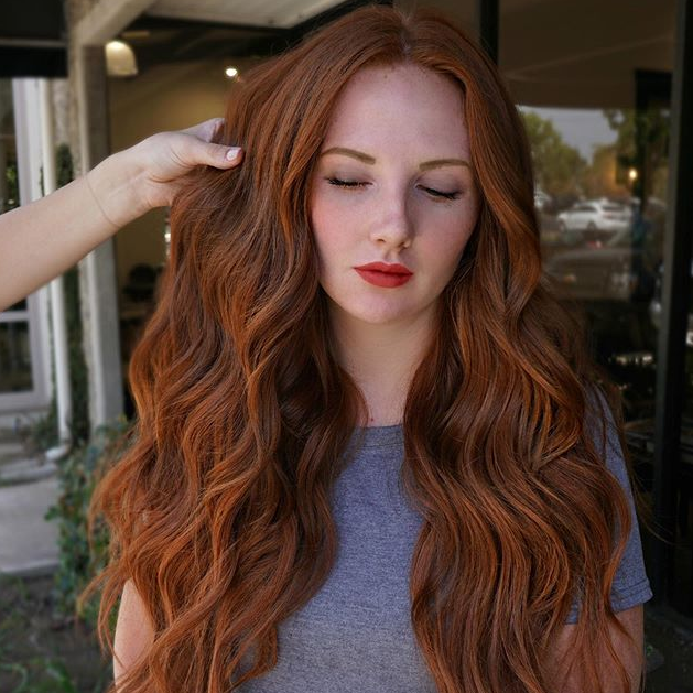 ELCNEPAL® | Reddish Brown Long Wave Wig ELCNEPAL