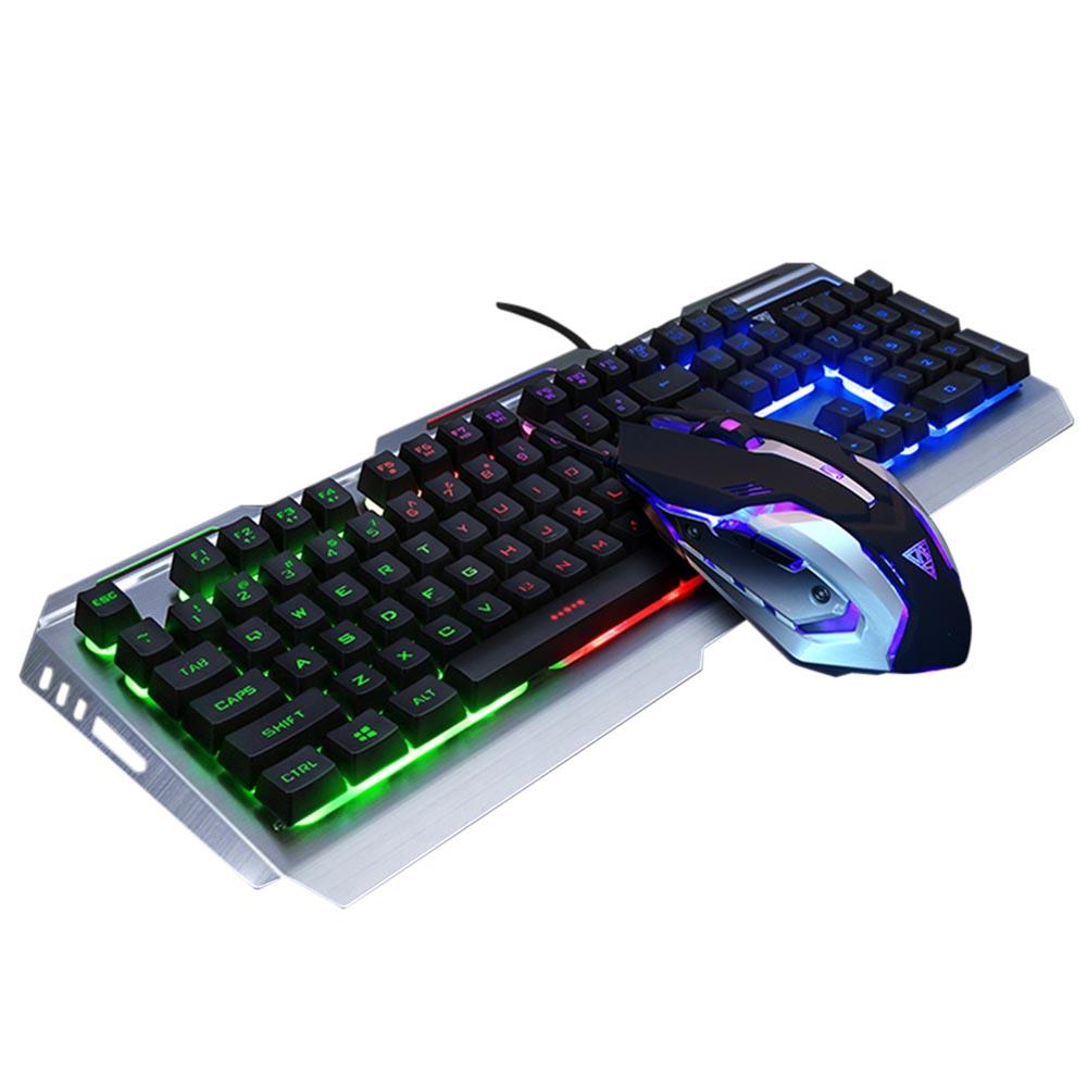 

V1 USB Wired Backlit Mechanical Gaming Keyboard Adajustable Mouse(Black, 501 Original