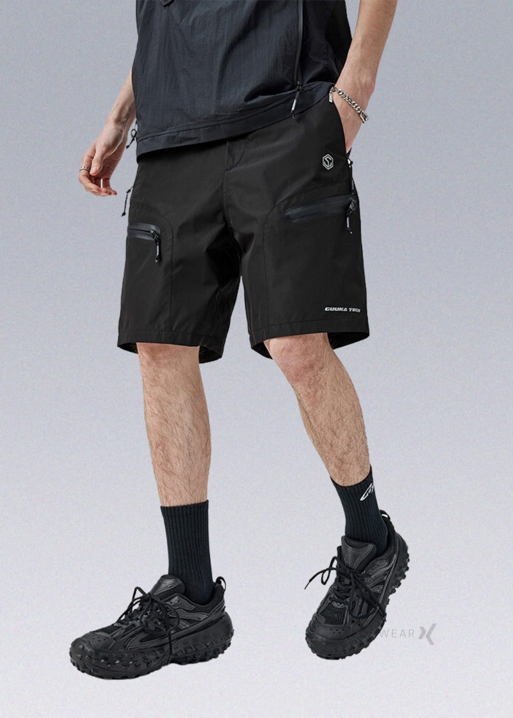 Laminating Techwear Shorts Guuka techwear-x