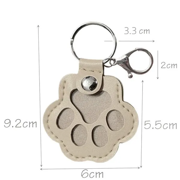 Pet Paw Shaped Leather Keychain elevenforest
