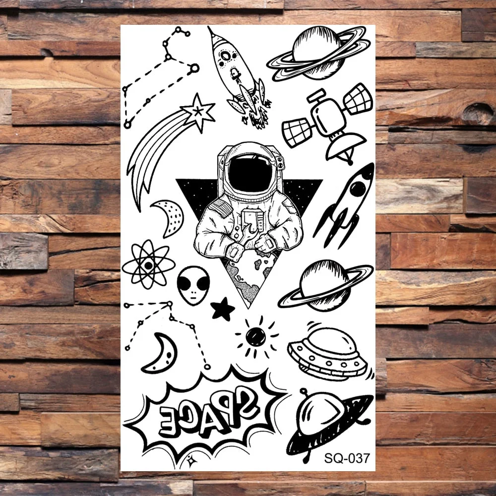 Black Butterfly Temporary Tattoos For Women Girls Realistic Eye Halloween Crown Fake Tattoo Sticker Sexy Body Arm Tatoos DIY