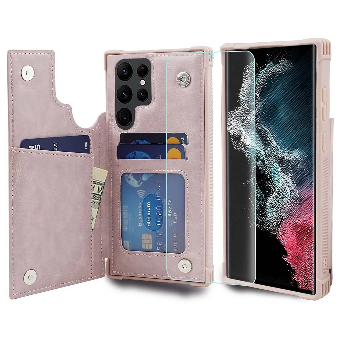 VANAVAGY Wallet Case for Galaxy S22 Ultra