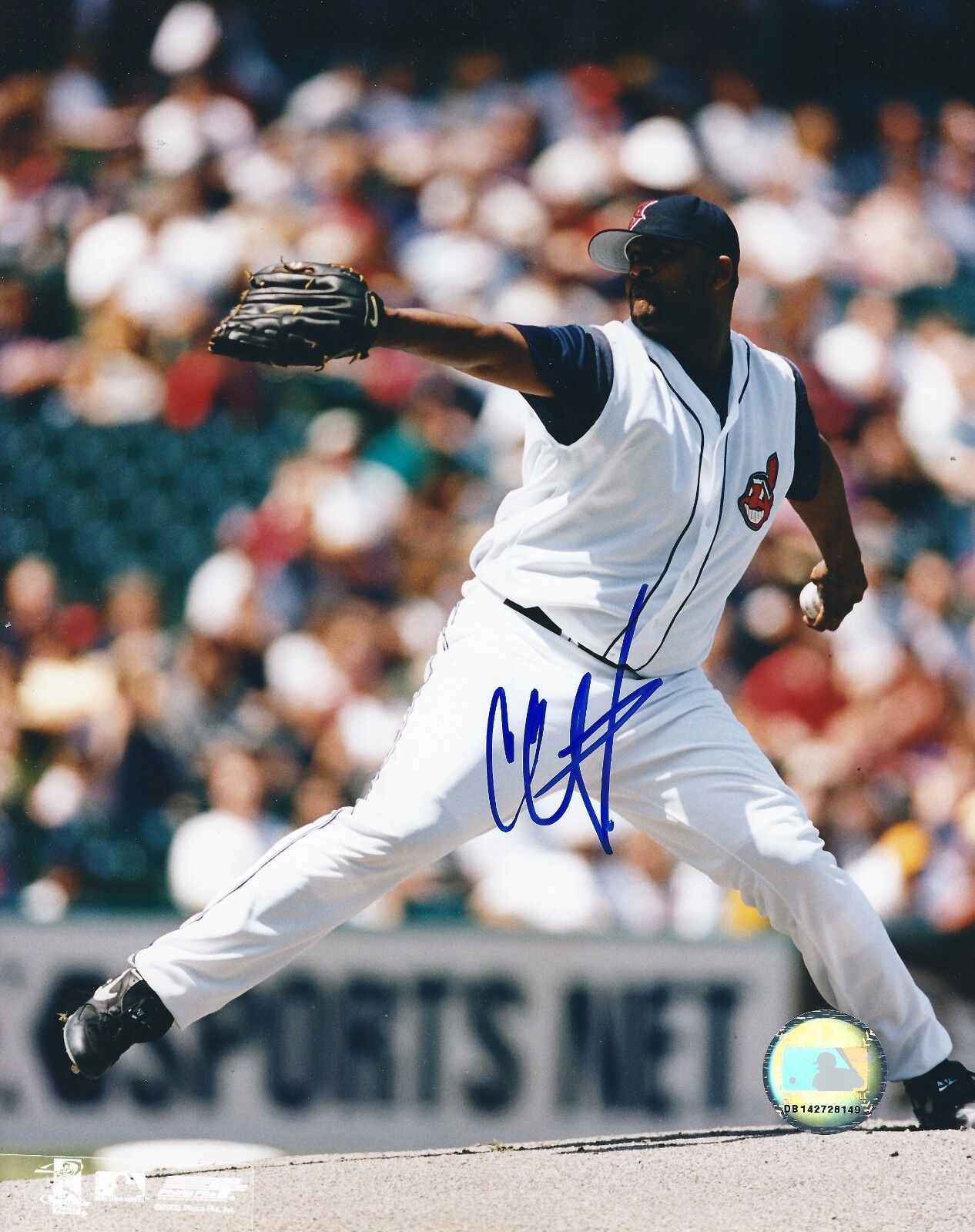 Signed 8x10 C.C. SABTAHIA Cleveland Indians Autographed Photo Poster painting - COA