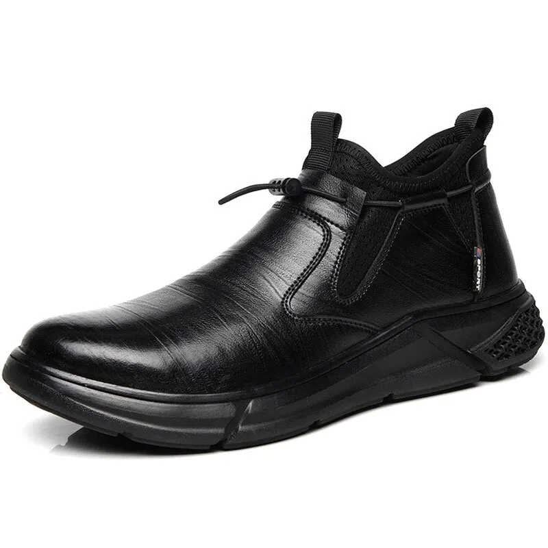 Leather Work & Safety Boots Men Chelsea Boots Indestructible Male Work Shoes Men Winter Boots Safety Shoes Men Steel Toe Shoes