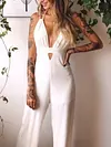 Backless Empire Wide Leg Jumpsuits