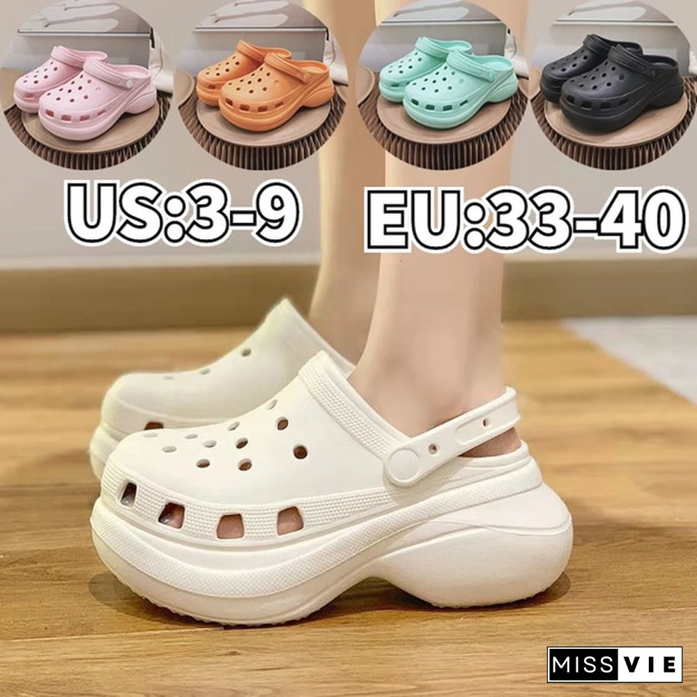 Breathable Clogs New Women's Casual Sandals Wedge Garden Shoes Breathable Hole Shoe Thick Soled Anti-Skid Outdoor Slippers