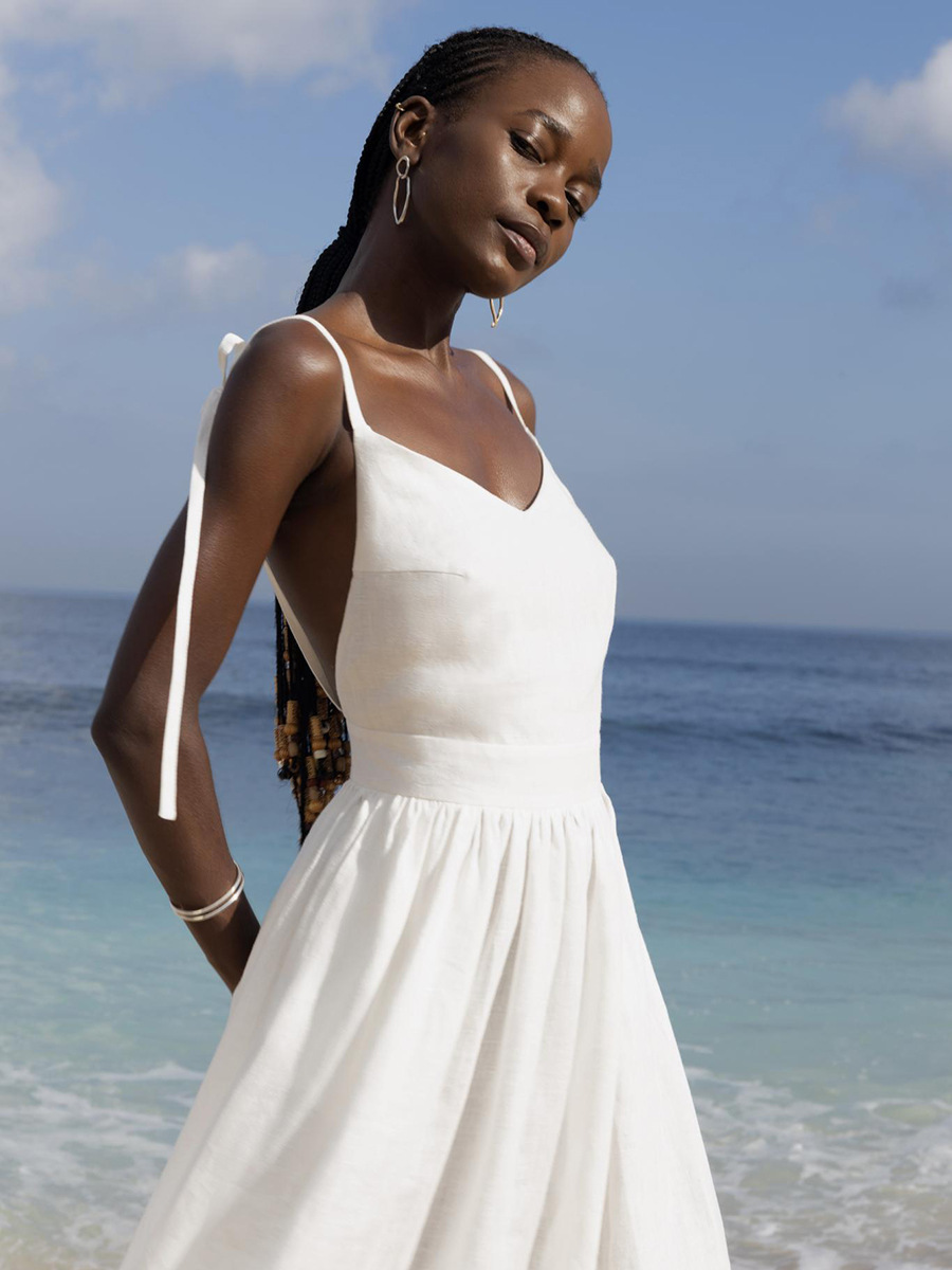 Ootddress Lace-Up Backless Elegant Long Dress Female High Waist Solid Fashion Halter Dresses Holiday Beach Slim Bandage Maxi Dress