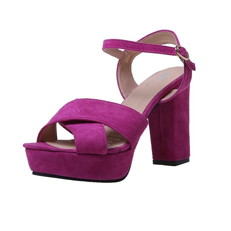 Women Shoes Sandals Summer Platform Sandals Plus Size 34-43 Ankle Strap High Heel Shoes Sexy Party Shoes Black Pink