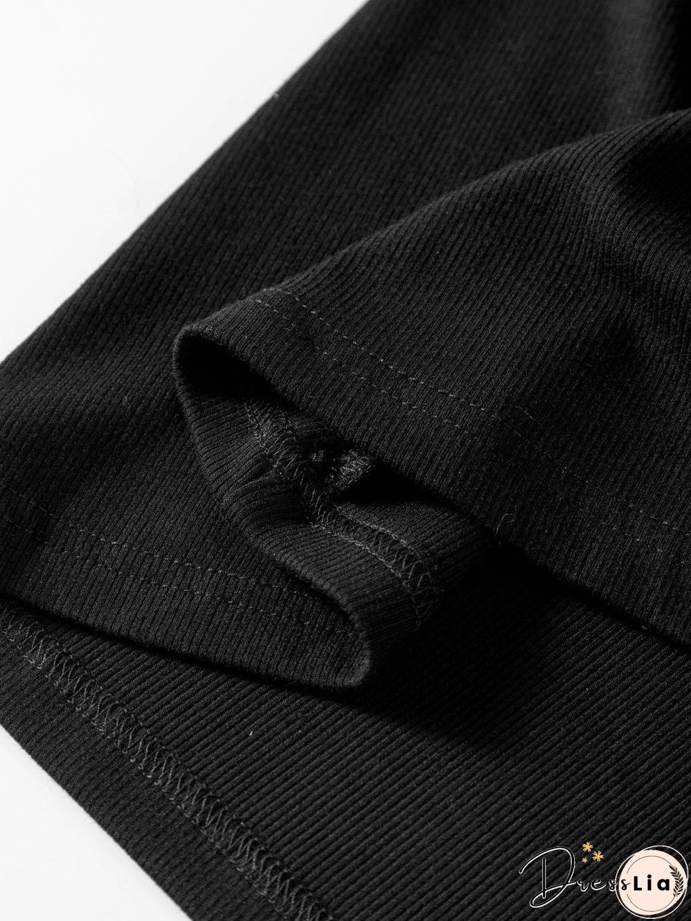 Black Star Sequin Embellished Half Sleeve Knit Top