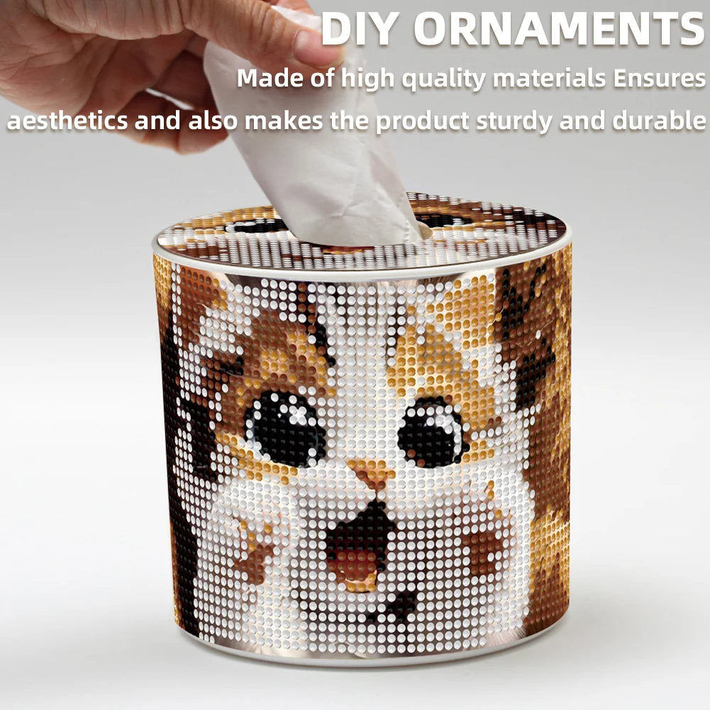 Cute Kitten DIY Diamond Painting Handmade Tissue Holder Rhinestones Tissue Box