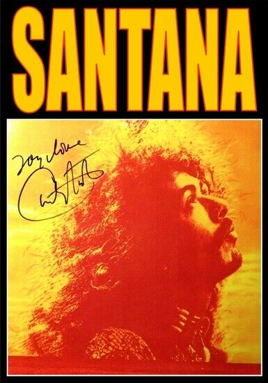 CARLOS SANTANA - SIGNED LP COVER - Photo Poster painting POSTER INSERT PERFECT FOR FRAMING