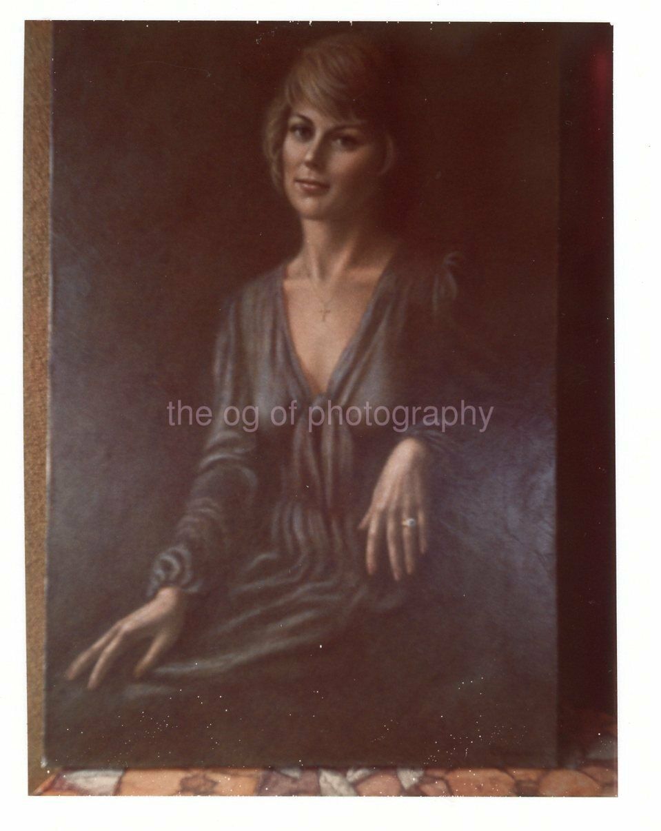 Painting Of A Woman 1960's 70's ART Found Photo Poster painting Color Original Snapshot 97 18 D