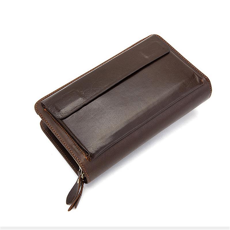 Card Holder Contrast Color Soft Leather Currency Pocket Zipper Closure Wallet