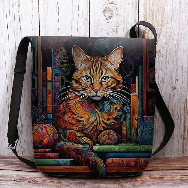 Style & Comfort for Mature Women Women's Cat Print Crossbody Bag