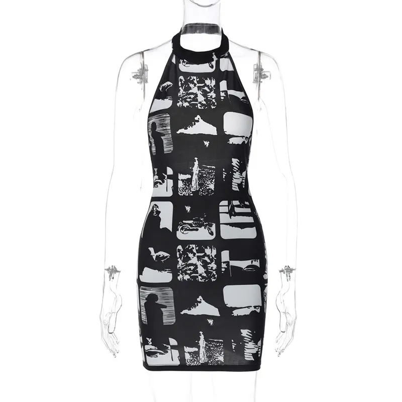 Women Clothing Summer Sexy Sexy Backless Slim Fit Sheath Dress