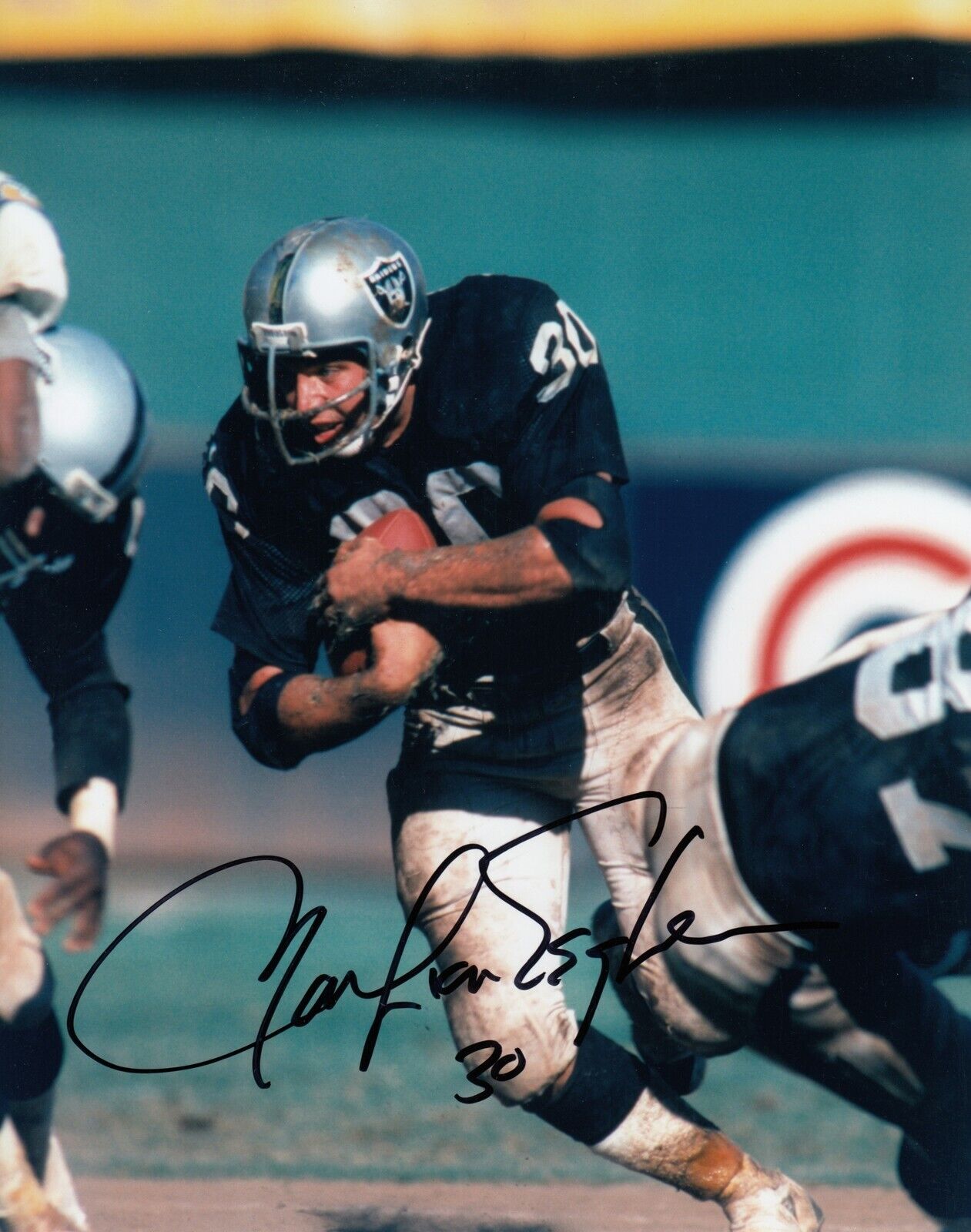 Mark Van Eeghen #0 8x10 Signed Oakland Raiders 031019