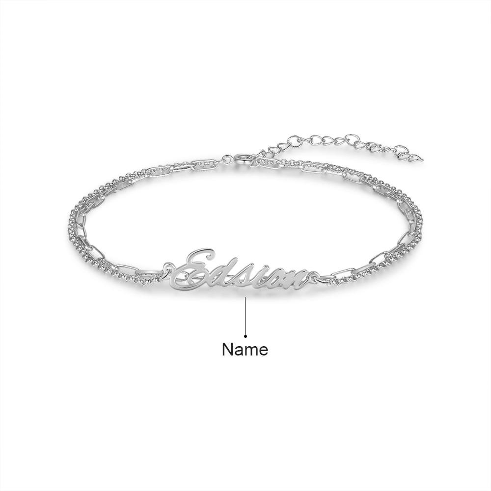 Verstellbarer Armband mit 1 Namensgravur Namensarmband Fußkette n1 Kettenmachen